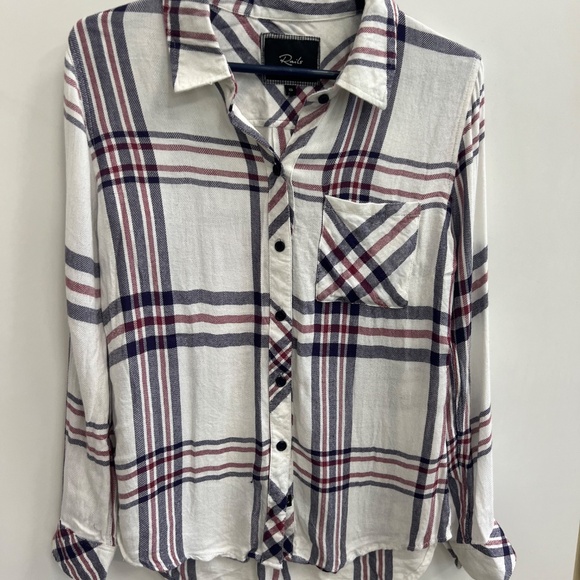 Rails Button Up Shirt-Women's Size XS (Red/White/Blue) - Picture 2 of 5